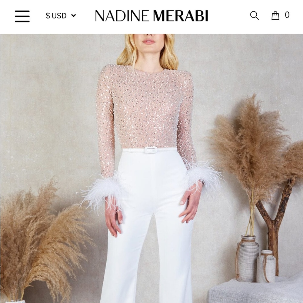 NADINE MERABI AMELIA WHITE JUMPSUIT